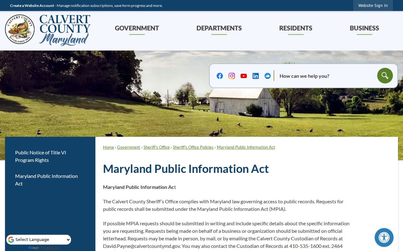 Calvert County outstanding warrants source: Sheriff's Public Information Act request page